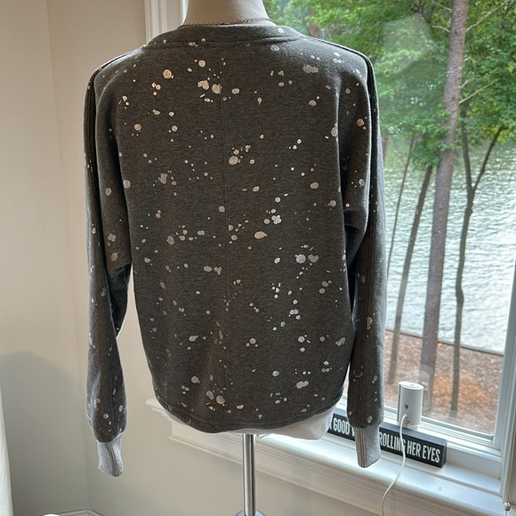 Splendid Metallic Splatter Sweatshirt, Soft, loose & Boxy, Medium, NWOT - Picture 6 of 10